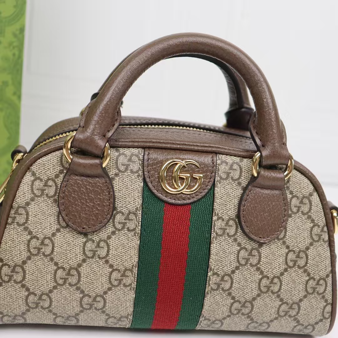 Gucci Ophidia GG Mini Top Handle Bag 'Beige/Ebony Supreme 724606 - Image 5