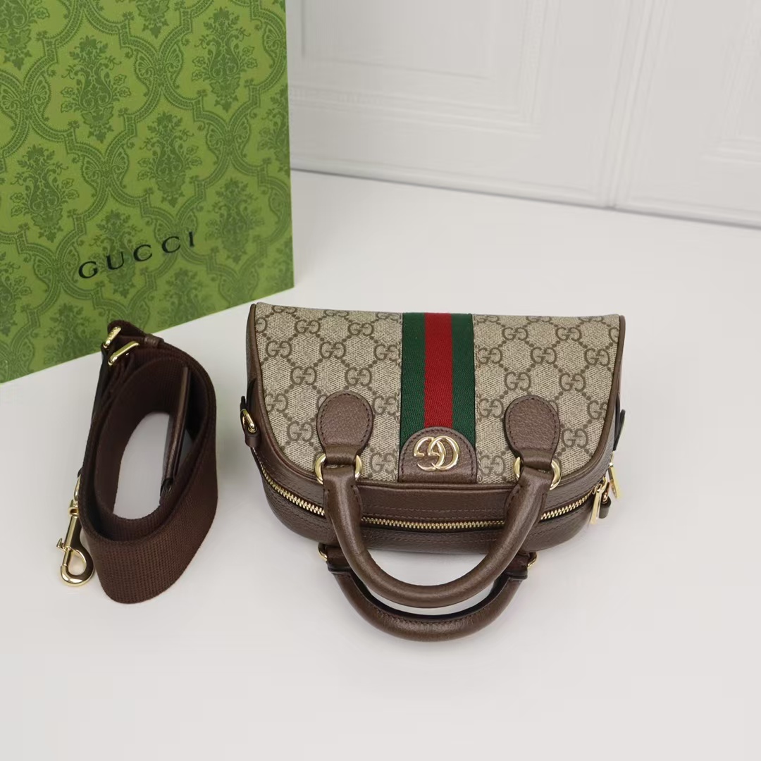 Gucci Ophidia GG Mini Top Handle Bag 'Beige/Ebony Supreme 724606 - Image 6