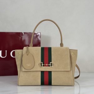 Gucci Paparazzo medium top handle bag Sand Suede