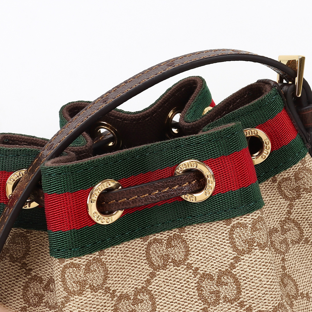 Gucci Mini Bucket Bag with Web Brown Canvas - 876060 - Image 7