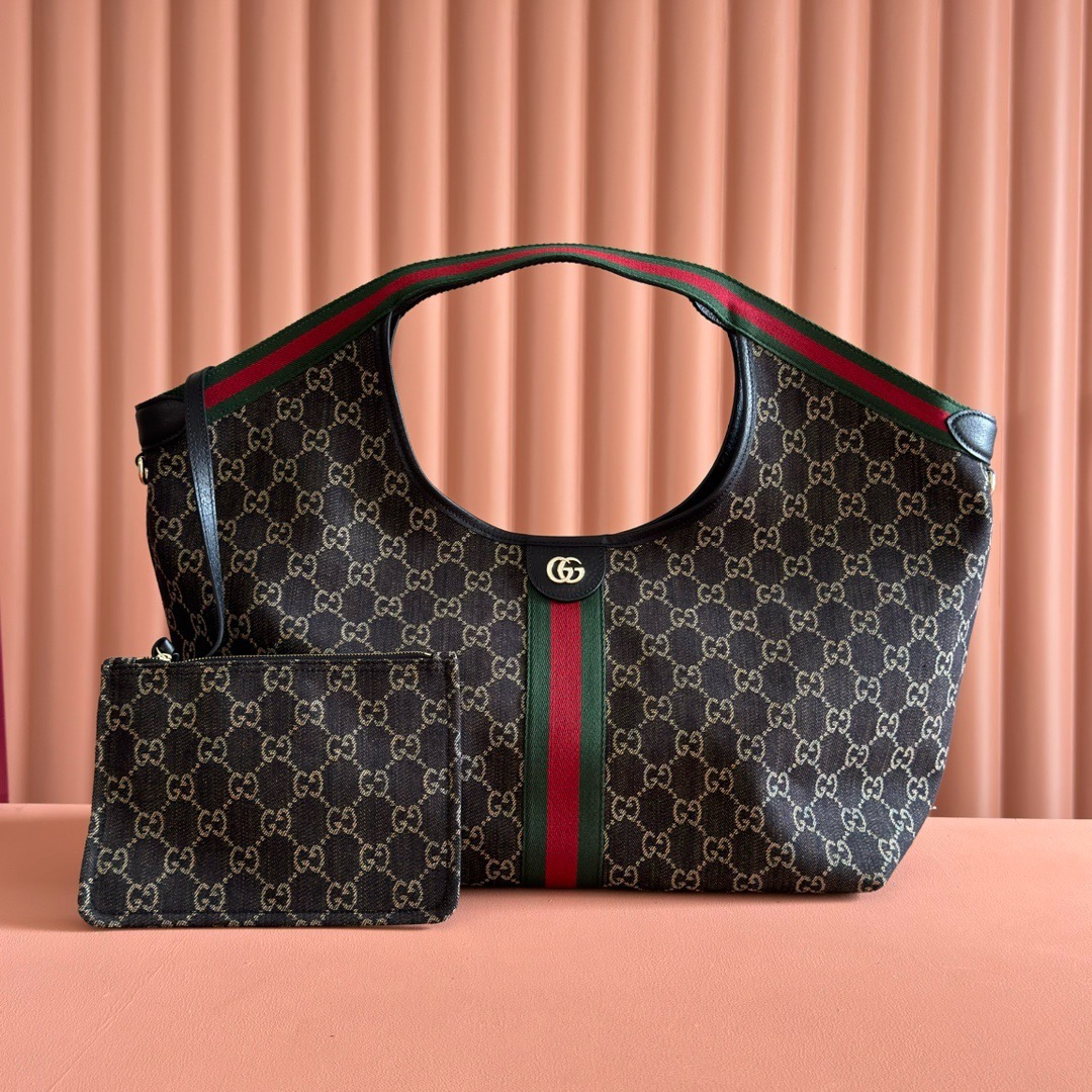 Gucci Giglio large tote bag- Denim black