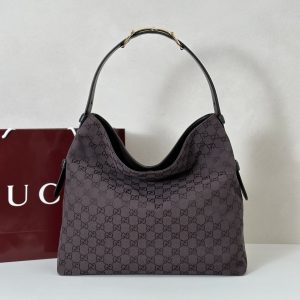 Gucci Beatrix Large Tote Bag - Brown and Dark Brown GG Canvas - 850546